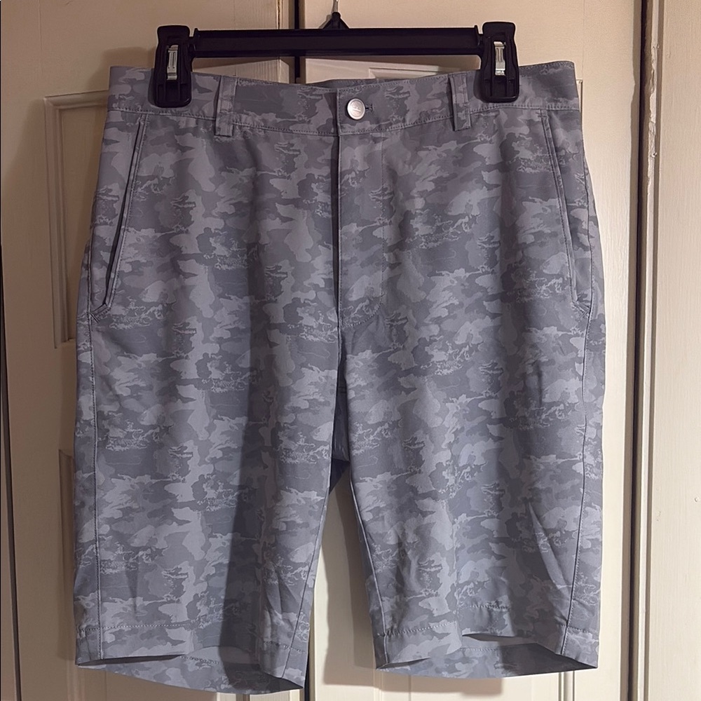Peter Millar Gray Flat Front Shorts